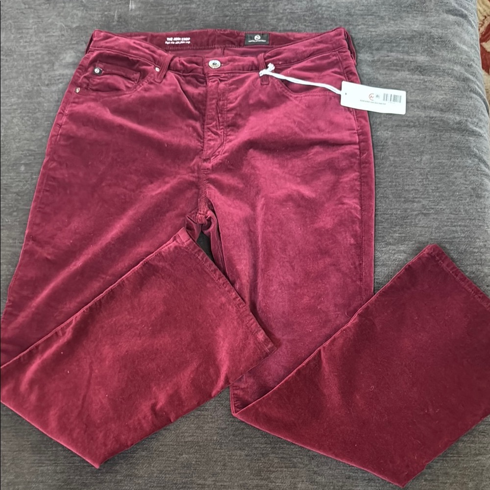 AG Adriano Goldschmied the Jodie Crop velvet pants sz 30 - Picture 3 of 14
